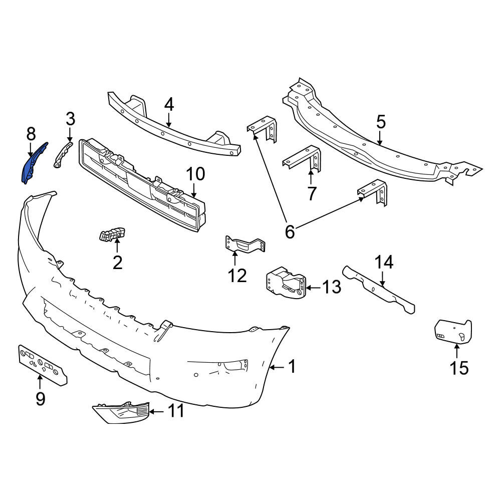 Nissan OE 624156JF6D - Front Left Bumper Trim