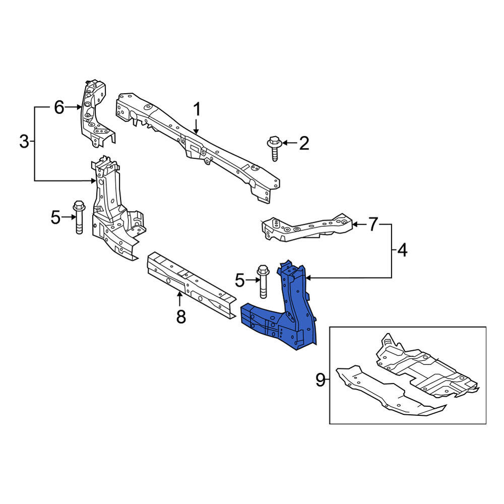Nissan OE 625216JF0A - Front Left Radiator Support Side Panel