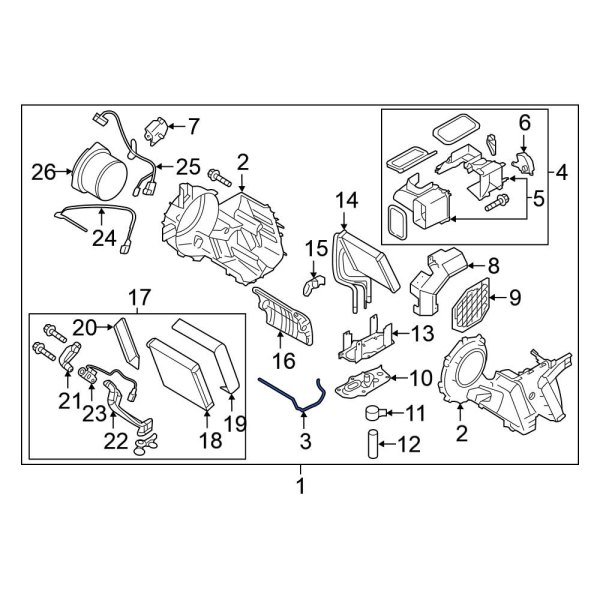 A/C Evaporator Core Case Gasket