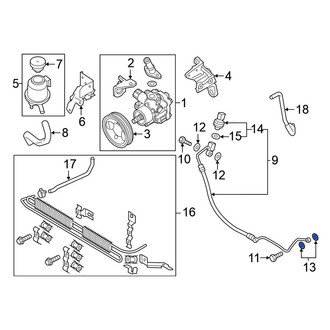 Nissan OE - Lower Power Steering Pressure Line Washer