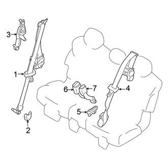 Nissan OE - Restraint Systems - Second Row Seat Belts (W/O Captain Chairs)