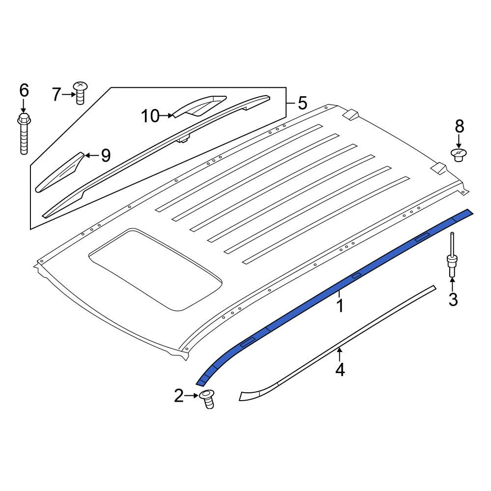 洋書 BENT PLY Nissan OE 738531LB0B - Left Roof Molding
