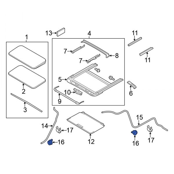 Sunroof Drain Hose Grommet