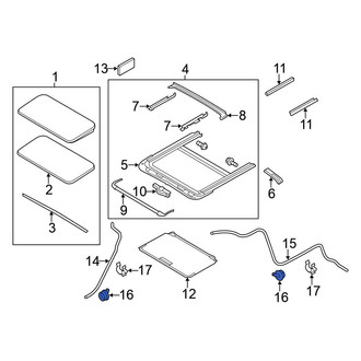 Nissan OE - Sunroof Drain Hose Grommet