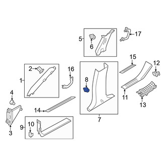 Nissan OE - Lower Body B-Pillar Trim Panel Clip
