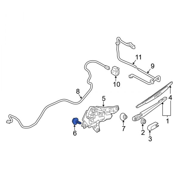 Back Glass Wiper Motor Bolt