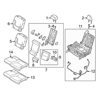 Nissan OE - Seats & Tracks - Second Row Seats (60% Side, 8 Passenger, Seat Components)
