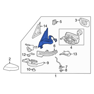 Nissan OE - Front Right Door Mirror