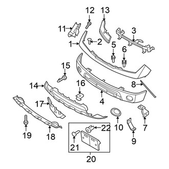 Nissan OE - Front Bumper - Bumper & Components (With Chrome Bumper)