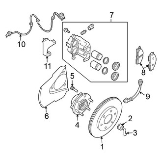Nissan OE - Front Suspension - Brake Components (RWD)