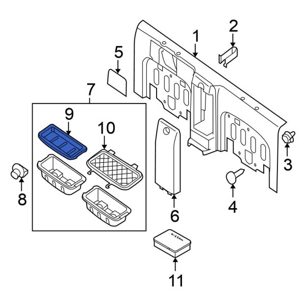 Floor Storage Compartment Lid