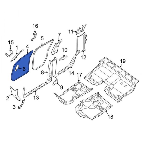 Nissan OE 769219BS0A Front Right Door Opening Trim