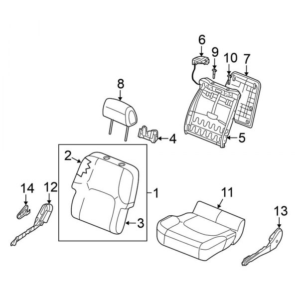 Seats & Tracks - Passenger Seat Components (W/O Side Air Bag)