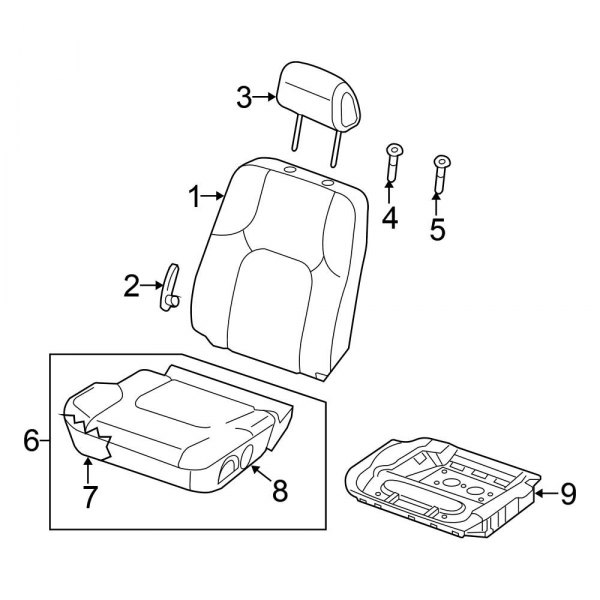 Seats & Tracks - Driver Seat Components (With Side Air Bag)