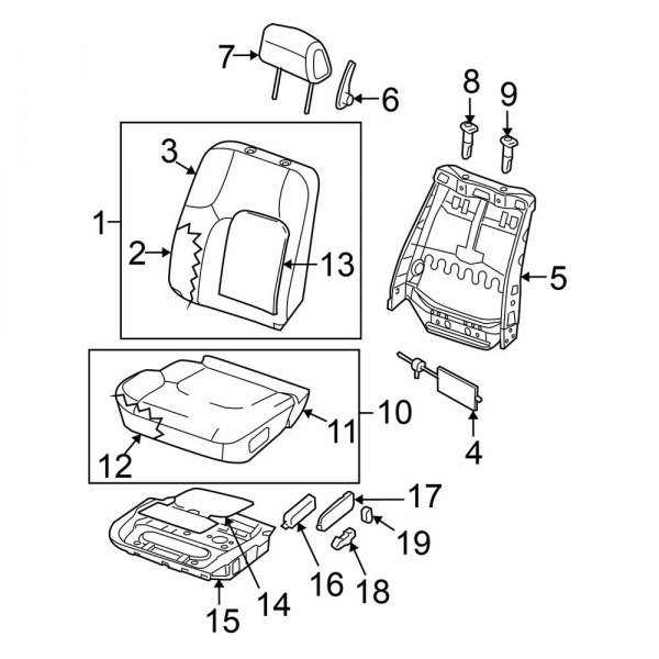 Seats & Tracks - Driver Seat Components (W/O Side Air Bag)