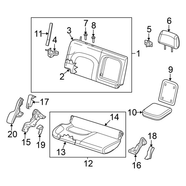 Seats & Tracks - Rear Seat Components (60% Side)