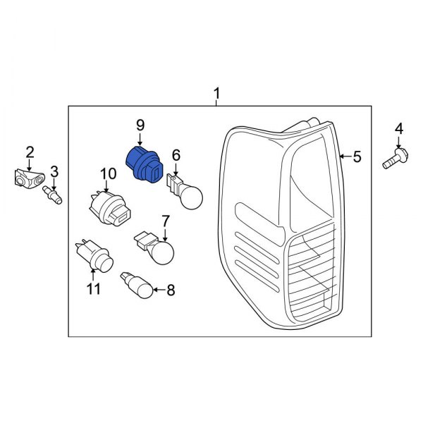 Nissan OE 26242EA80A Rear Tail Light Socket
