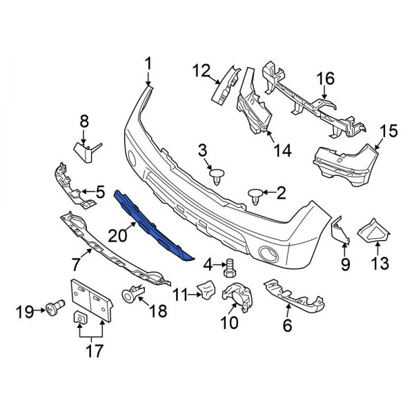 Nissan OE 62064ZS00A Front Bumper Guard