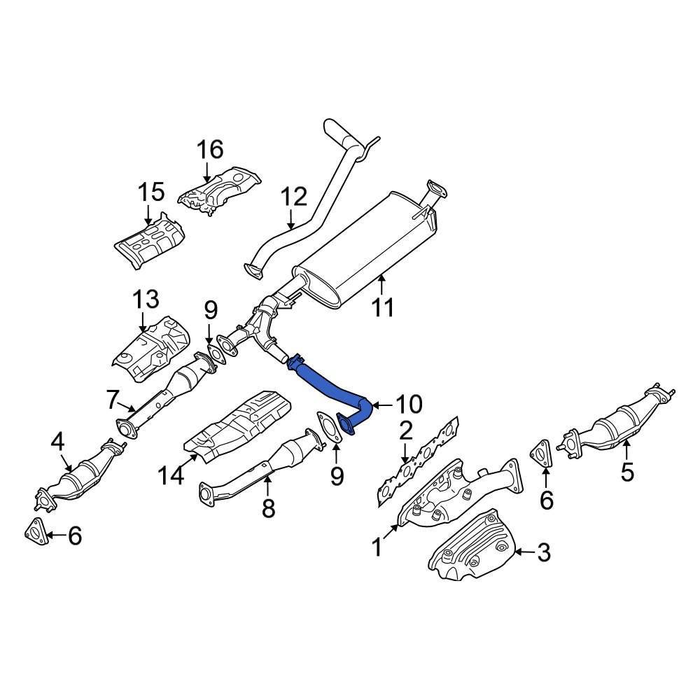 enpitsuページ Nissan OE 200309BK0A - Exhaust Intermediate Pipe
