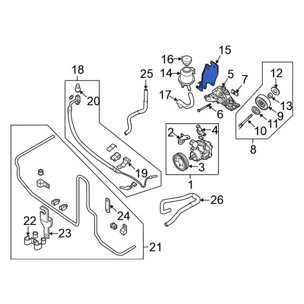 Power Steering Pump Reservoir Bracket