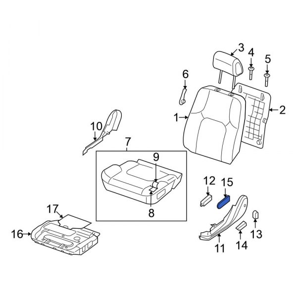 Nissan OE 87382ZS00A Front Left Power Seat Switch Bezel