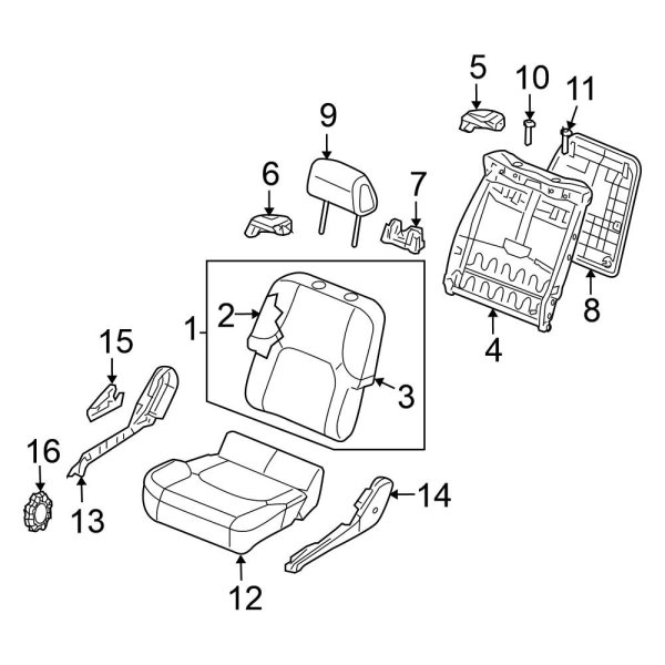 Seats & Tracks - Passenger Seat Components (W/O Side Air Bag)