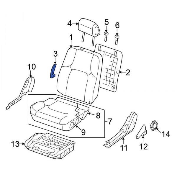 Seat Back Recliner Adjustment Handle