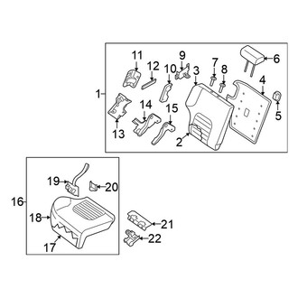 Nissan OE - Seats & Tracks - Rear Seat Components (Right Side)