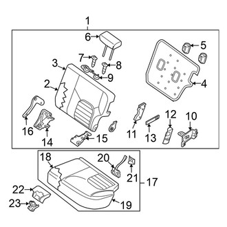 Nissan OE - Seats & Tracks - Rear Seat Components (Left Side)