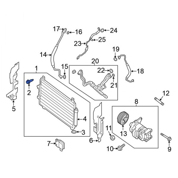 A/C Condenser Mount Bolt