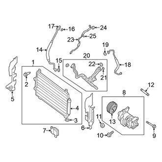 Nissan OE - Air Conditioner & Heater - Condenser, Compressor & Lines