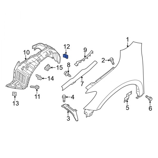 Nissan OE 012410019U Fender Liner Nut