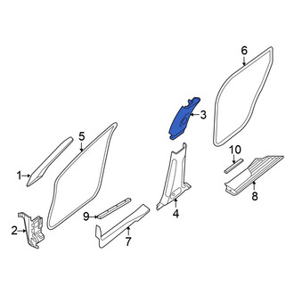 Nissan OE - Left Upper Door Pillar Post Trim Set