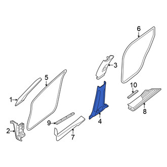 Nissan OE - Left Upper Door Pillar Post Trim Set