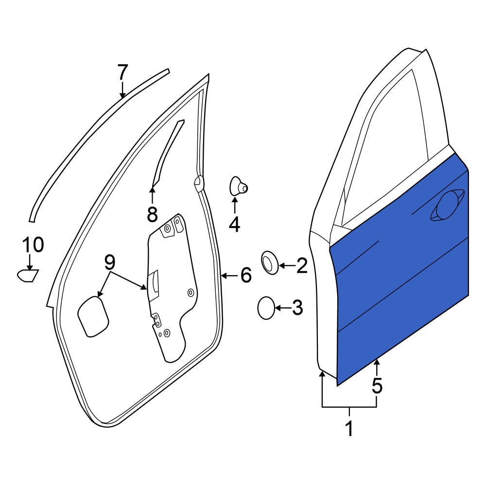 Nissan OE 801533KM4A Front Left Outer Door Outer Panel
