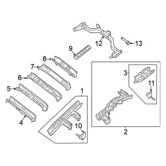 Nissan OE - Rear Body & Floor - Floor & Rails (Rails & Components), (Platinum / S / SL / SV)