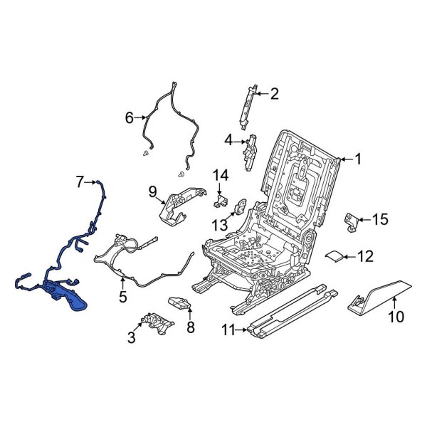 Nissan OE 880196TA1A Center Right Power Seat Wiring Harness