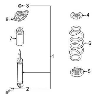 Nissan OE - Rear Suspension - Shocks & Components (Platinum / S / SL / SV AWD)