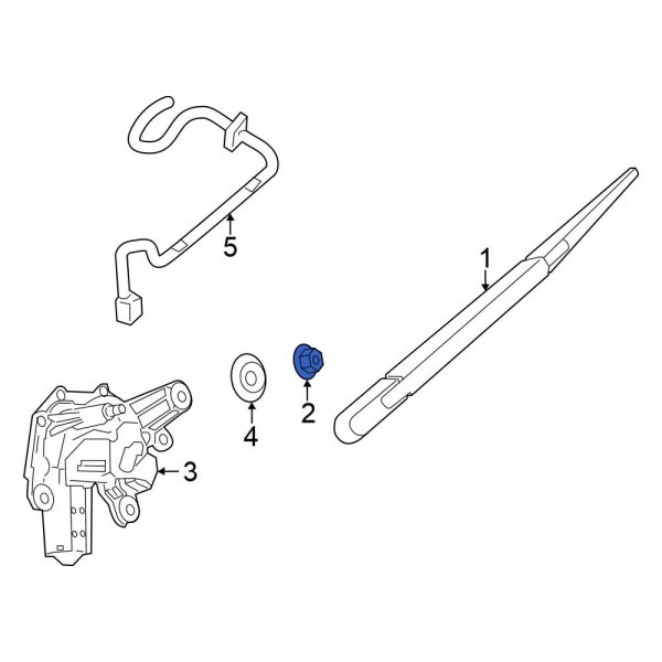 Back Glass Wiper Arm Nut