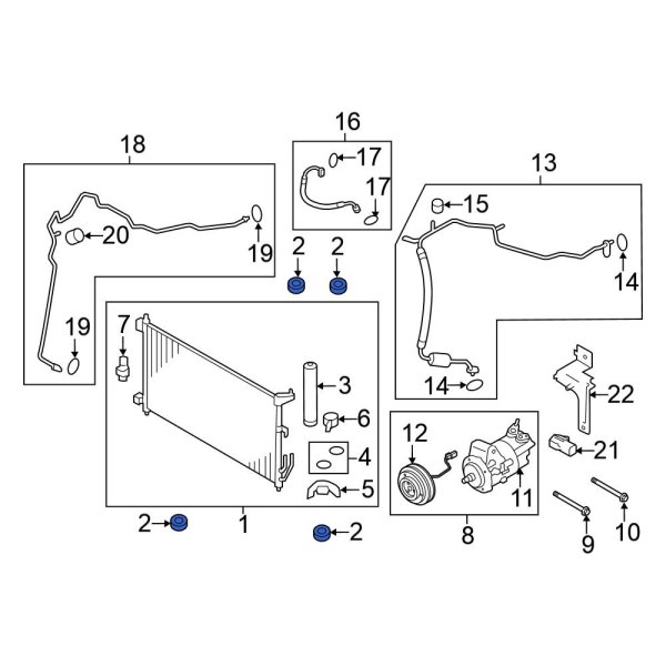 A/C Condenser Bracket Insulator