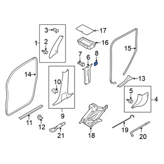 Nissan OE - Right Upper Body B-Pillar Trim Panel Cap
