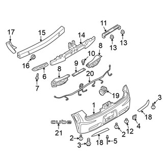 Nissan OE - Rear Bumper - Bumper & Components (Krom)