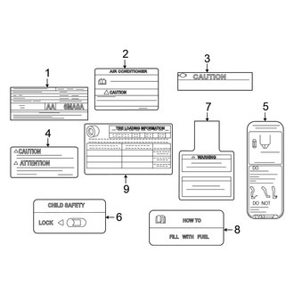 Nissan OE - Information Labels - Labels (2.5L)