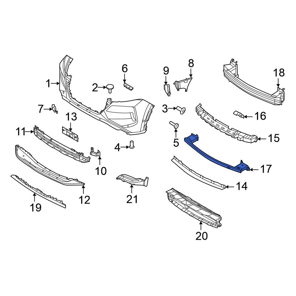 Nissan OE 620316RA0A Front Bumper Cover Reinforcement Beam