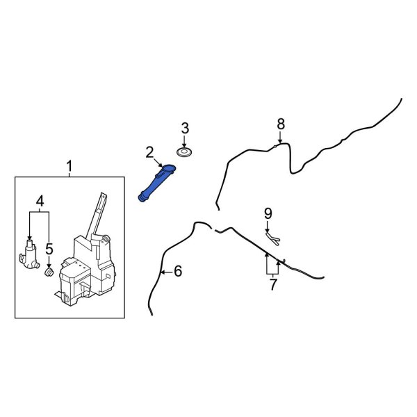 Washer Fluid Reservoir Filler Pipe