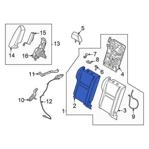 Nissan OE 886506RR8A - Rear Left Seat Back Assembly