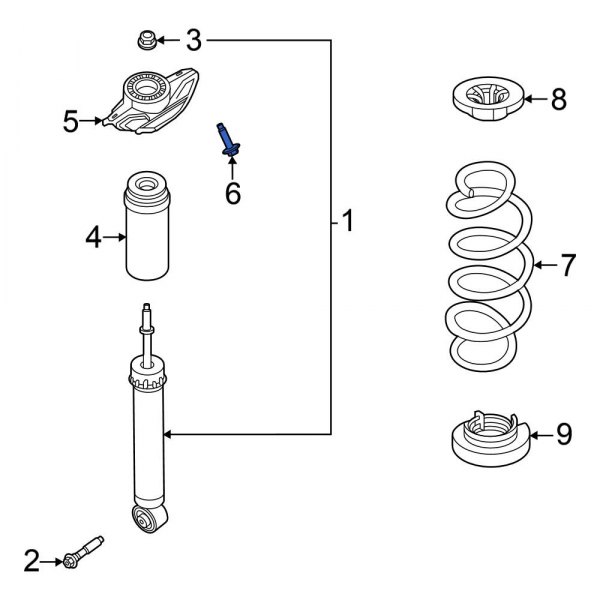 Suspension Shock Absorber Mounting Bolt