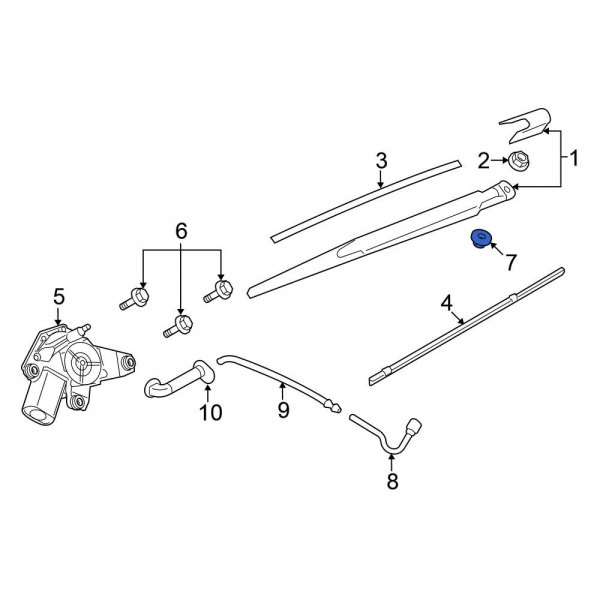 Back Glass Wiper Motor Seal