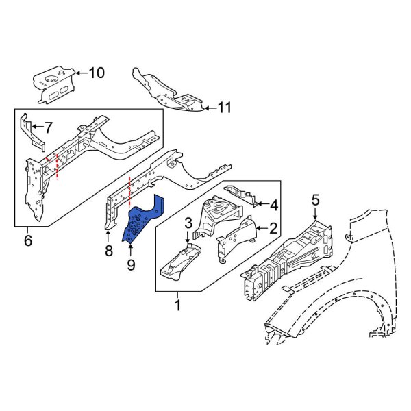 Fender Closing Plate Bracket