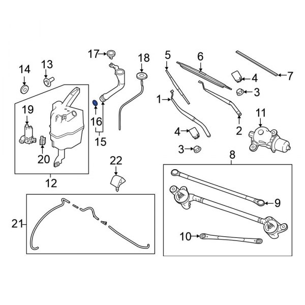 Washer Fluid Reservoir Filler Pipe Seal